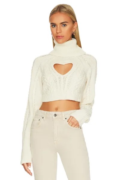 Свитер For Love & Lemons Vera Cropped Cut Out, кремовый