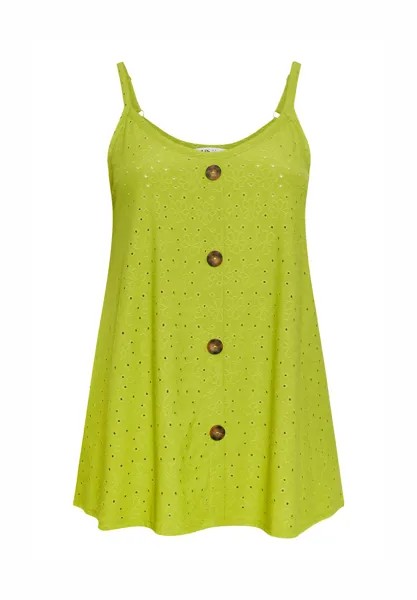 Топ Broderie Anglaise Button Front Yours Clothing, салатовый
