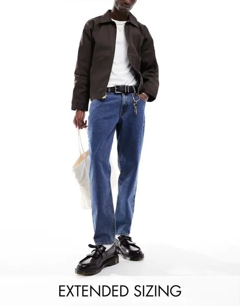 Темные классические жесткие джинсы ASOS DESIGN