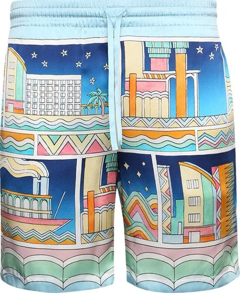 Шорты Casablanca Silk Shorts With Drawstrings 'Collage', разноцветный