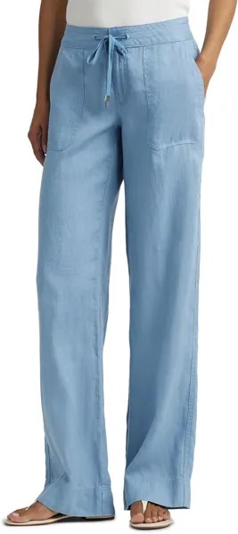 Брюки LAUREN Ralph Lauren Linen Wide-Leg Pants, цвет Pale Azure
