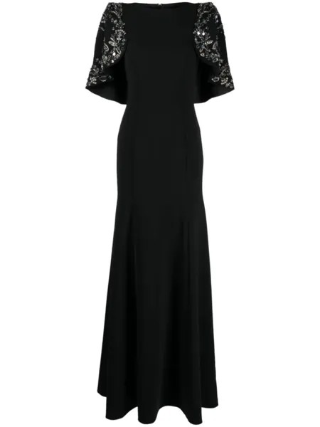 Jenny Packham платье макси Anemone с пайетками, черный