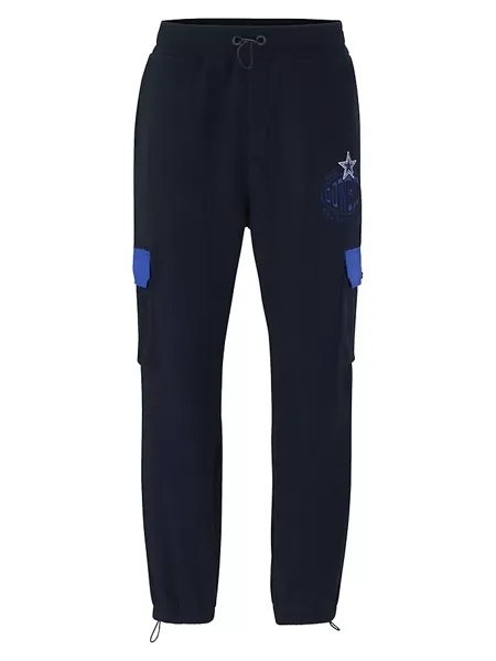Флисовые спортивные штаны BOSS x NFL с совместным брендингом Boss, цвет cowboys dark blue
