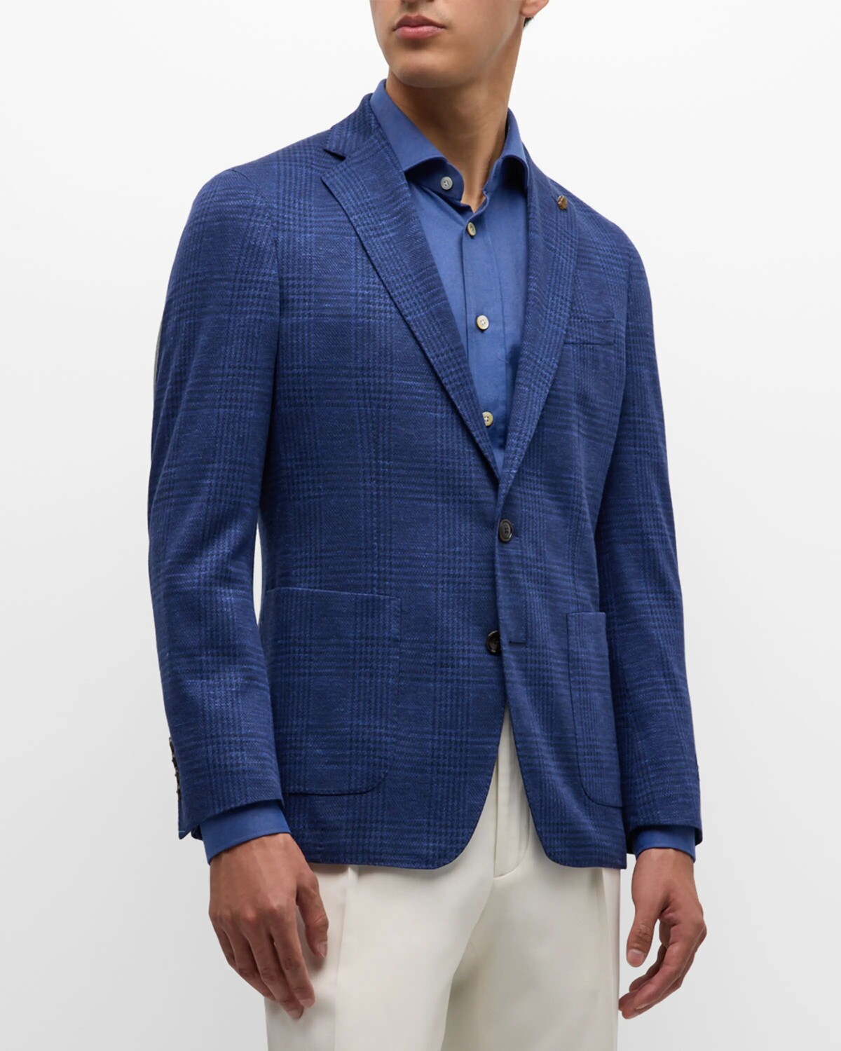 Мужское спортивное пальто Dayton из мягкой вязки в клетку Peter Millar, цвет Navy