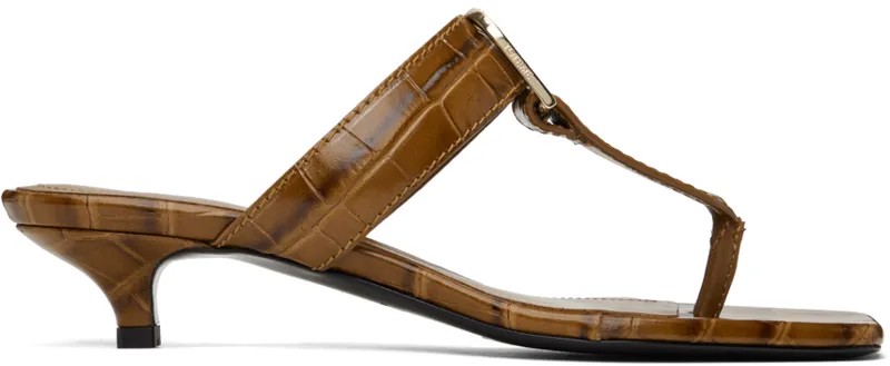 Светло-коричневые босоножки на каблуке «The Belted Croco» Toteme