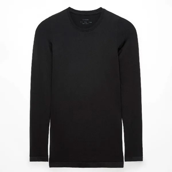 Лонгслив Oysho Seamless long-sleeved, черный