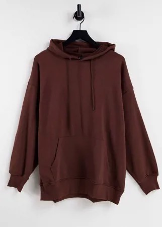 Коричневый oversized-худи Stradivarius-Коричневый цвет
