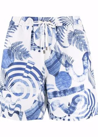 Sunspel плавки-шорты с кулиской и графичным принтом