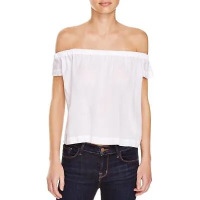 Женская белая укороченная футболка в полоску из тенселя Bella Dahl M BHFO 9029