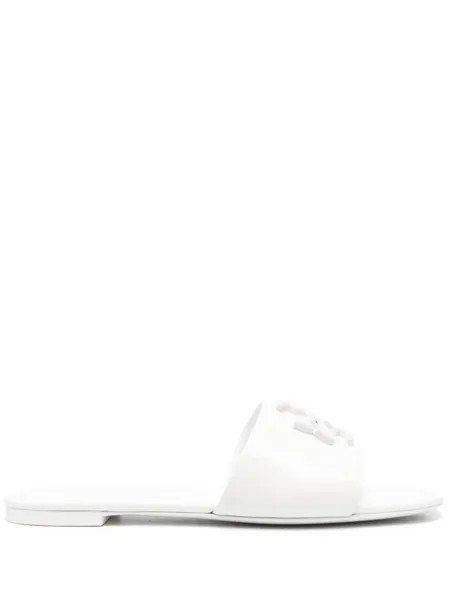 Tory Burch лакированные шлепанцы Eleanor, белый