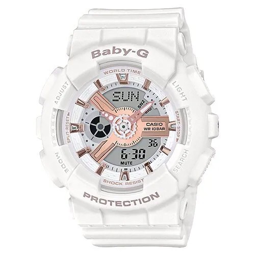 Наручные часы CASIO Baby-G BA-110RG-7AER, белый, черный