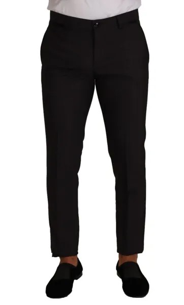 DOLCE - GABBANA Брюки Платье Черно-коричневые строгие брюки-смокинг IT48 / W34/ M $900