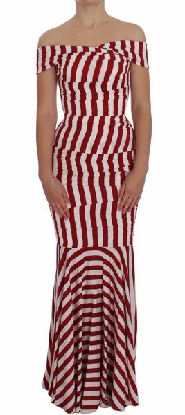 Платье DOLCE - GABBANA Облегающее красно-белое шелковое стрейч IT40 /US6 / S Рекомендуемая розничная цена 5000 долларов США