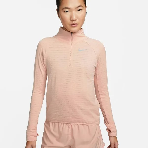 Лонгслив Nike Therma-FIT Element Women's 1/2-Zip Running, светло-розовый