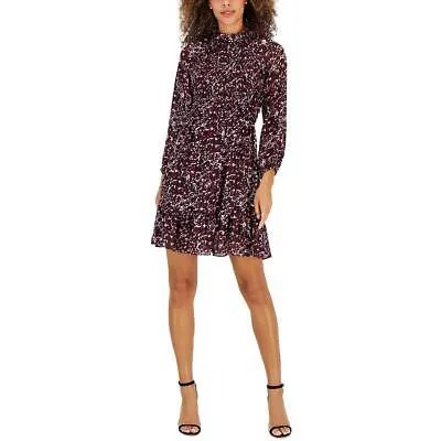 Женское мини-платье цвета металлик Taylor с расклешенным вырезом Petites BHFO 0556