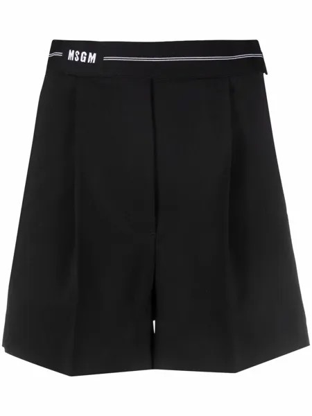 MSGM шорты строгого кроя с логотипом на поясе