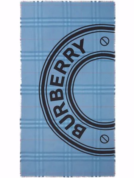 Burberry двусторонний шарф в клетку с логотипом