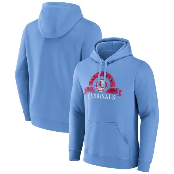 Мужской голубой пуловер с капюшоном St. Louis Cardinals Majestic