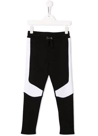 Balmain Kids двухцветные спортивные брюки с кулиской