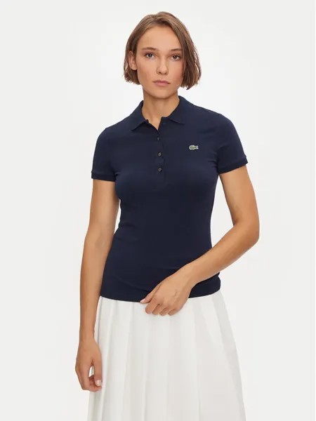 Рубашка-Поло узкого кроя Lacoste, синий