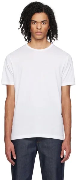 Белая классическая футболка Sunspel