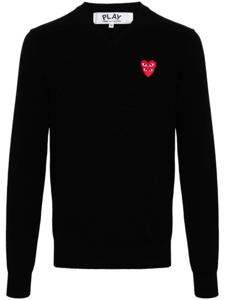 Comme Des Garçons Play шерстяной джемпер с нашивкой, черный