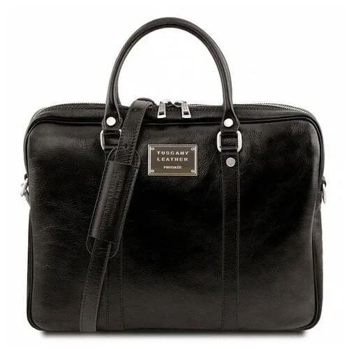 Мужская кожаная деловая сумка Tuscany Leather Prato TL141283 черный