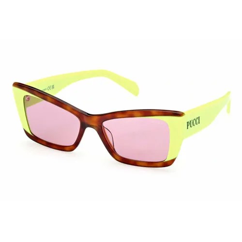 Солнцезащитные очки Emilio Pucci, бабочка, оправа: пластик, для женщин, коричневый