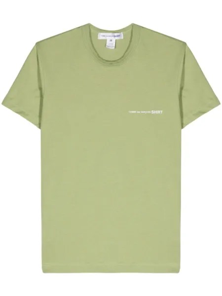 Хлопковая футболка с логотипом Comme Des Garçons Shirt, зеленая