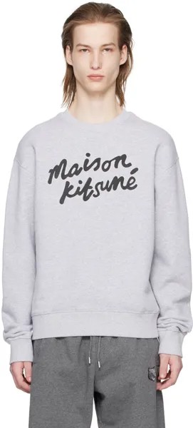 Серый свитшот с рукописным вводом Maison Kitsune