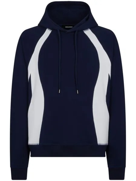 Dsquared2 logo-print panelled hoodie, синий