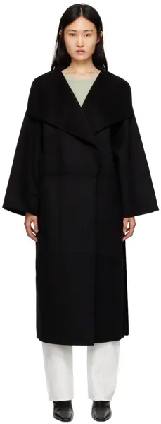 Черное пальто с отложным воротником TOTEME