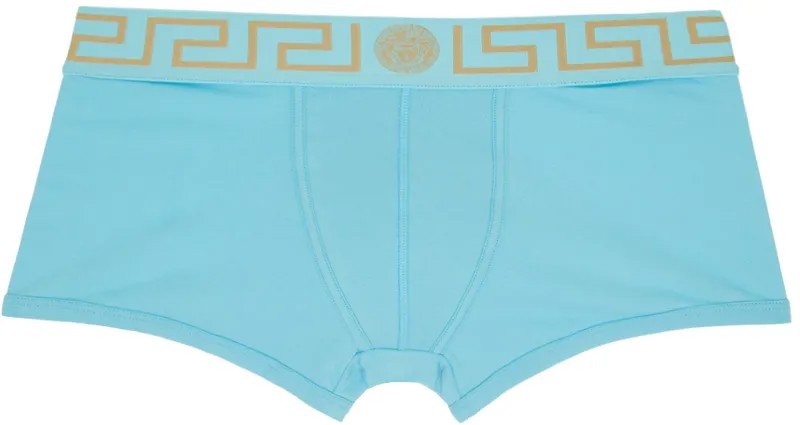 Синие трусы-боксеры с каймой Greca Versace Underwear