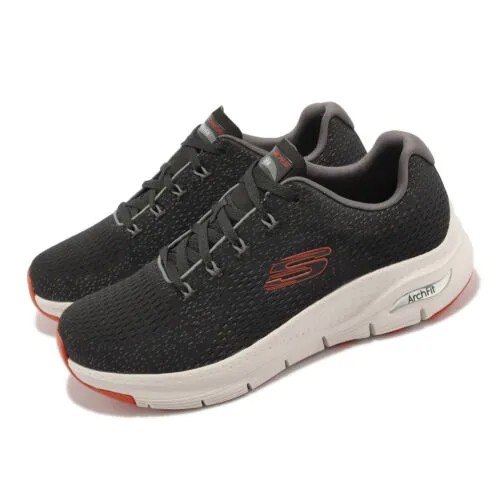 Мужские повседневные кроссовки Skechers Arch Fit-Takar Black Orange цвета слоновой кости 232601-BKOR