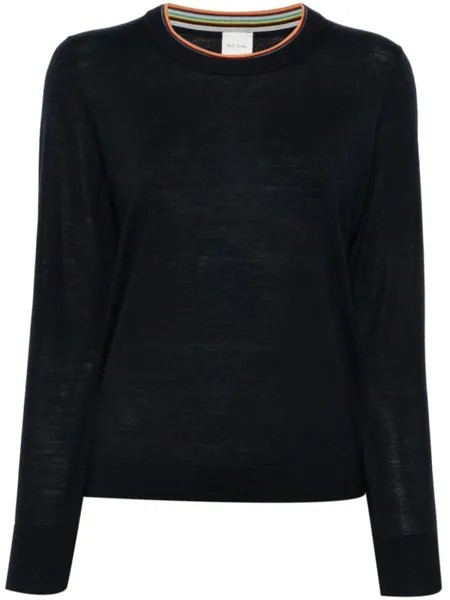 Шерстяной джемпер в полоску Signature Stripe Paul Smith, синий