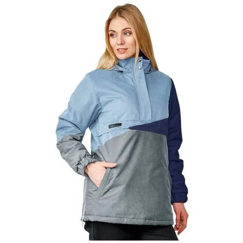 Куртка CroSSSport, силуэт прямой, регулируемый капюшон, несъемный капюшон, карманы, ветрозащитная, водонепроницаемая, размер 54, зеленый, синий