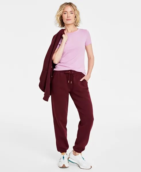 Женские брюки-джоггеры из флиса с принтом On 34th, фиолетовый
