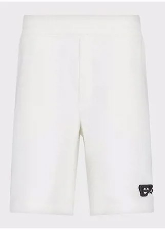 Бермуды EMPORIO ARMANI из флиса с камуфляжной нашивкой с Эмодзи, размер XL (54IT), белый