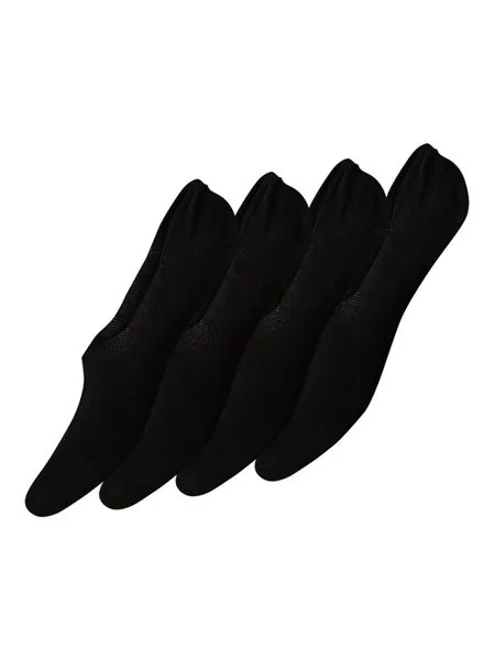 Комплект из 4 женских низких носков Pieces, черный