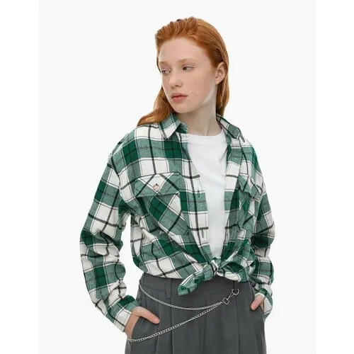 Рубашка Gloria Jeans, размер 11-12л/152 (38), зеленый, мультиколор