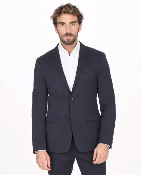 Мужской узкий однобортный пиджак Calvin Klein, темно-синий