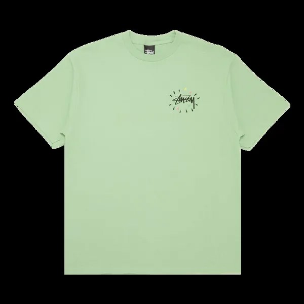 Укороченная футболка Stussy с черепом, Зеленая