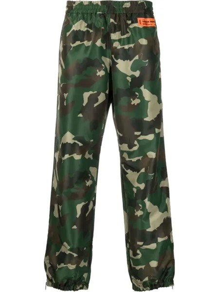 Heron Preston спортивные брюки Camo с нашивкой-логотипом, зеленый