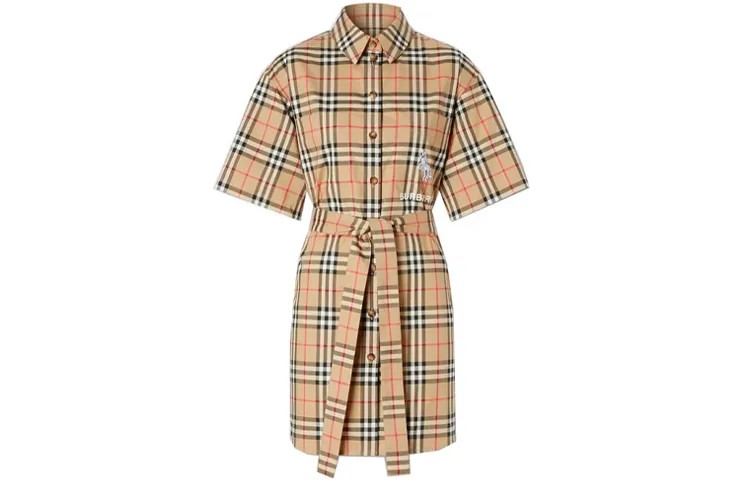 Платье с короткими рукавами женское бежевое Burberry