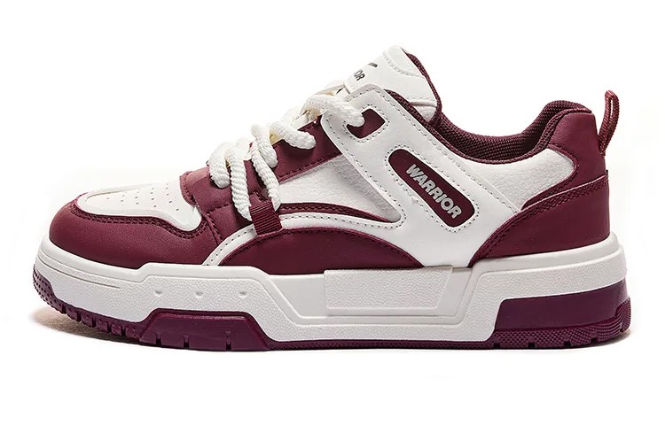 Кроссовки WARRIOR Skateboarding Shoes Women's Low-top Rice Wine Red, цвет Burgundy