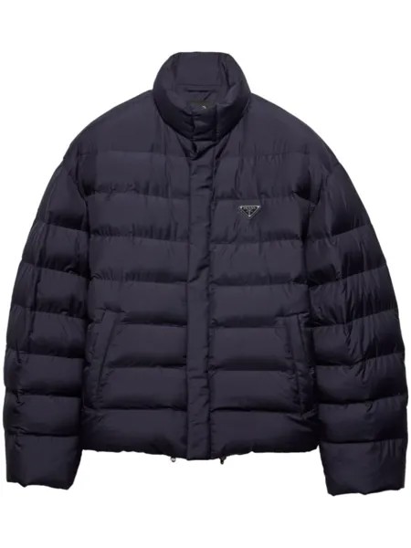 Prada укороченный технический пуховик, синий