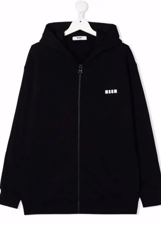 MSGM Kids худи на молнии с логотипом