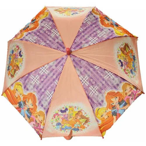 Зонт-трость Без бренда, полуавтомат, купол 77 см., для девочек, мультиколор