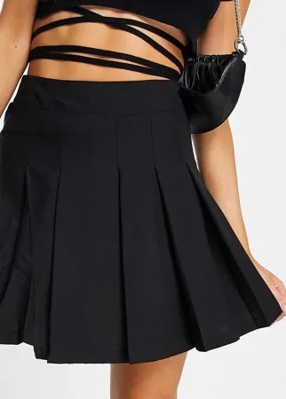 Черная мини-юбка со складками Unique21-Черный цвет