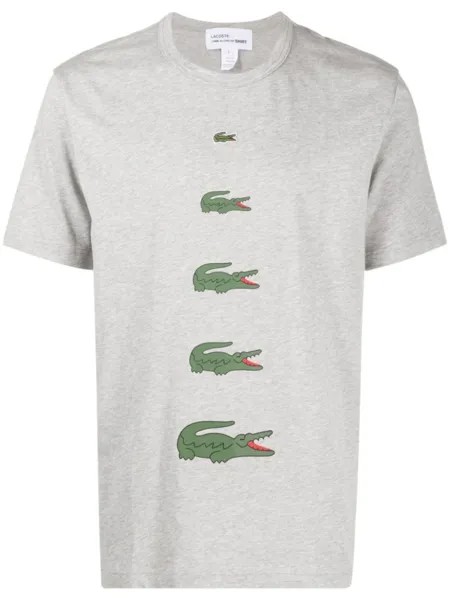 Comme Des Garçons Shirt футболка с логотипом из коллаборации с Lacoste, серый